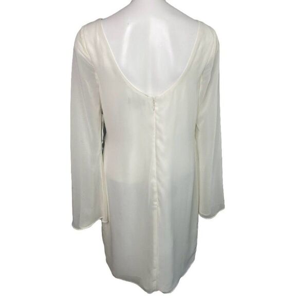 Allen B White Chiffon Rhinestone Dress Sz 4 NEW - Picture 4 of 10